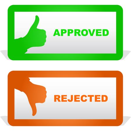 Approved and rejected icons.   のイラスト素材