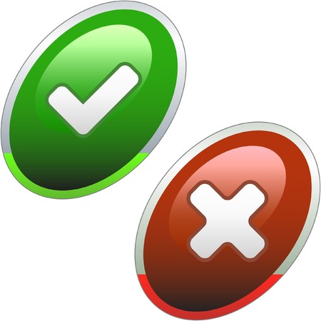 Approved and rejected buttons. のイラスト素材