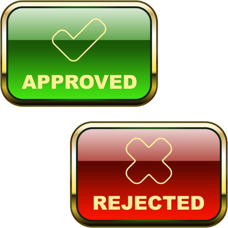 Approved and rejected buttons. のイラスト素材