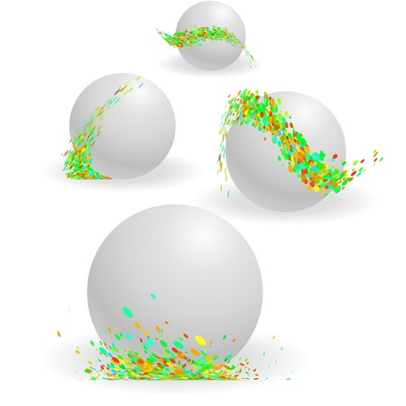 Different lights dots on white background. illustration  のイラスト素材