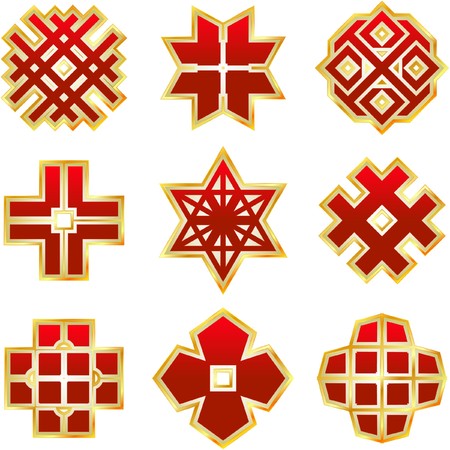 Logo. Collection of different graphic elements for design.  のイラスト素材