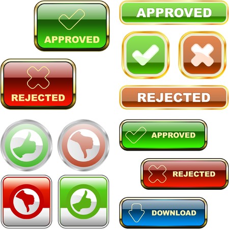 Approved and rejected icons.   のイラスト素材