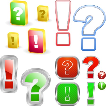 Exclamation and question elements.  のイラスト素材