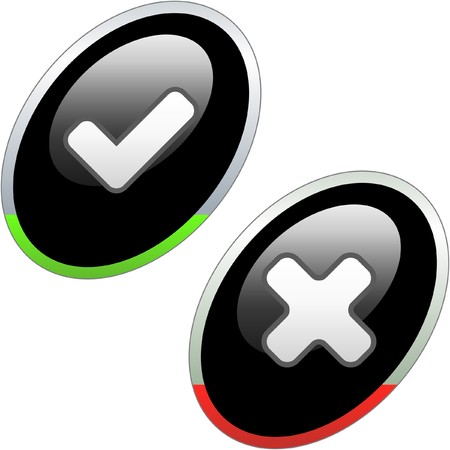 Approved and rejected button set.のイラスト素材