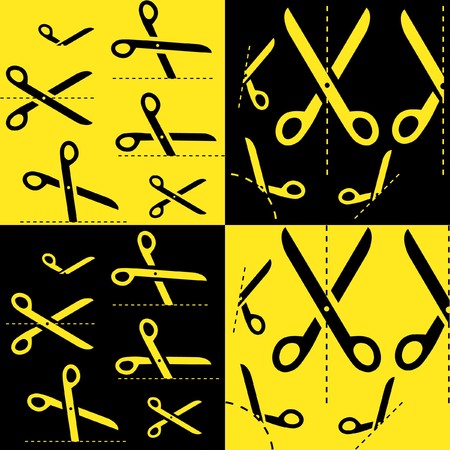 scissors with cut lines  のイラスト素材