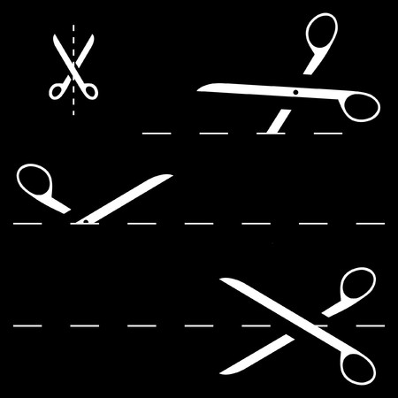 scissors with cut lines  のイラスト素材