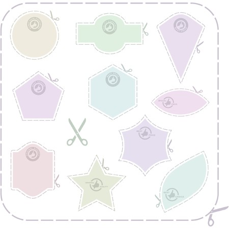 scissors with cut lines templates to choose from  のイラスト素材