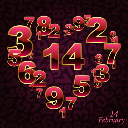 Love illustration with number mix.のイラスト素材