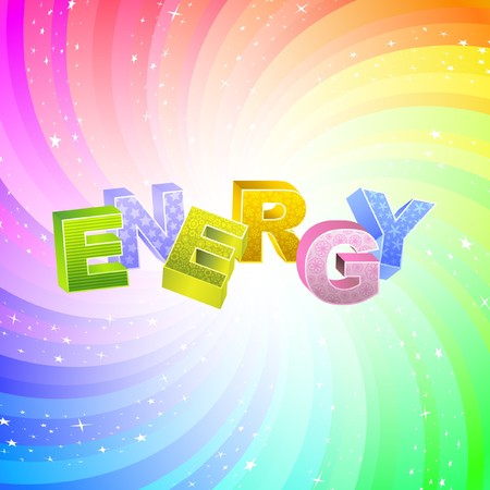 ENERGY. Rainbow 3d illustration.  のイラスト素材