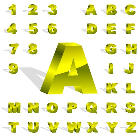 3d alphabet. Golden set.  のイラスト素材