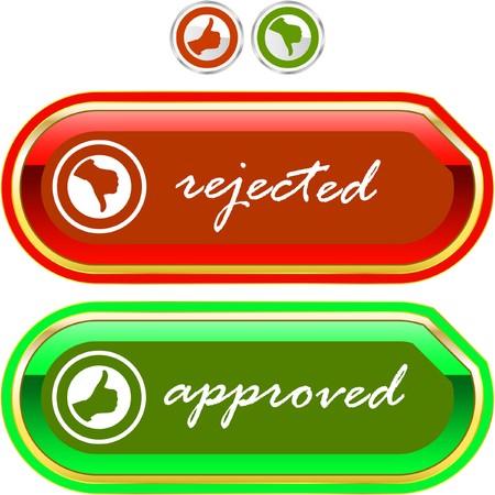 Approved and rejected icons.   のイラスト素材