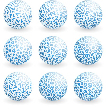 Globe with number mix.  illustration.  のイラスト素材