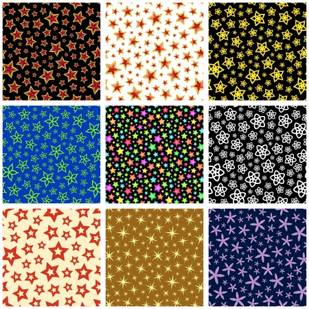 Seamless background with different stars.  のイラスト素材