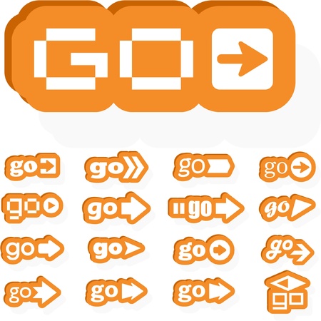 GO icon. Vector set.のイラスト素材