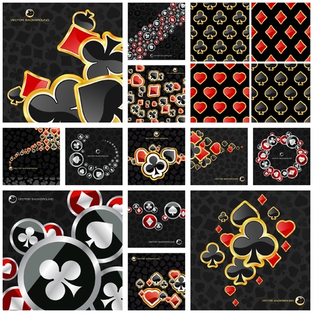 Abstract background with card suits. Vector illustration.  のイラスト素材