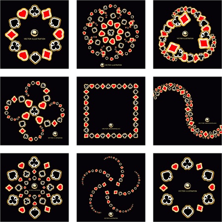 Abstract background with card suits. Vector illustration.  のイラスト素材