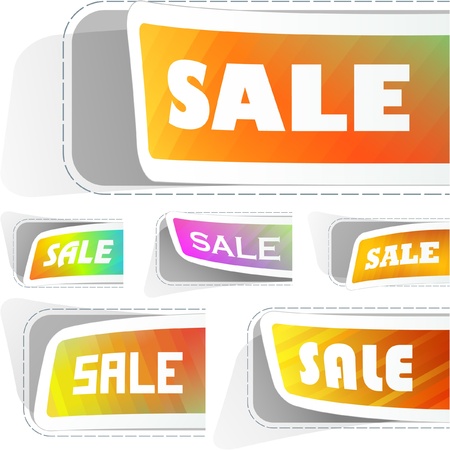 SALE. Sticker set.のイラスト素材
