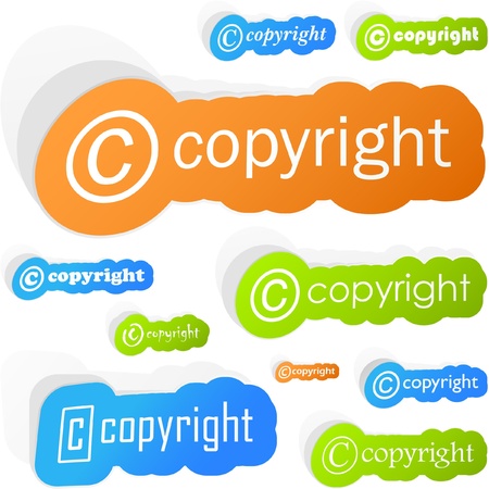 Vector copyright sticker set for sale.  のイラスト素材