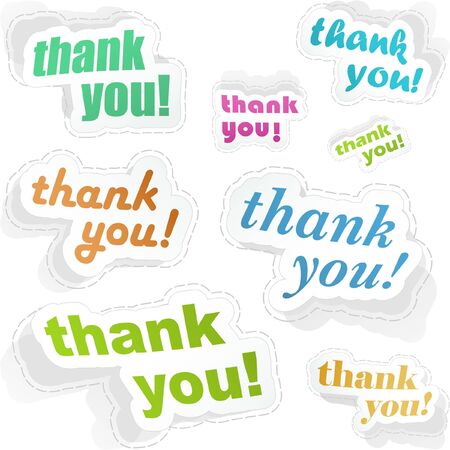 THANK YOU. Sticker collection. のイラスト素材
