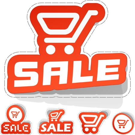 SALE. Sticker set.のイラスト素材