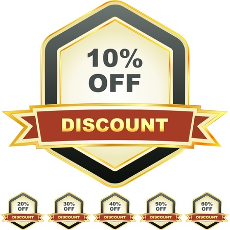 Discount label templates with different percentages  のイラスト素材