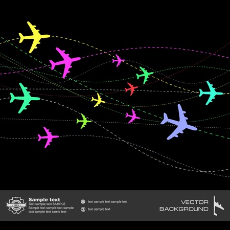 Abstract background with airplane lines.  のイラスト素材