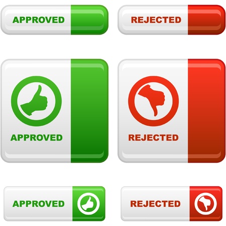 Approved and rejected button set.のイラスト素材