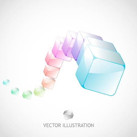 Abstract background with transparent boxes    のイラスト素材