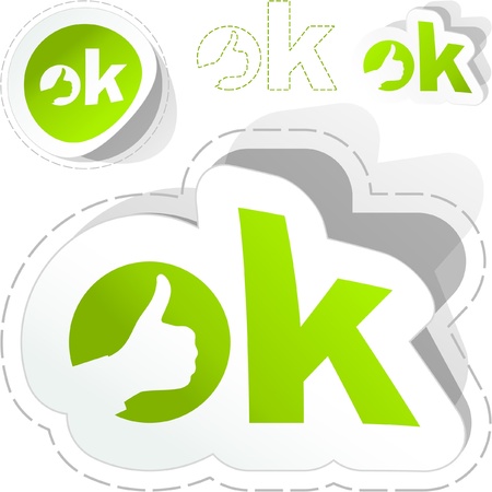 OK. Sticker set.のイラスト素材