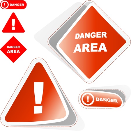 Warning vector sticker set.のイラスト素材