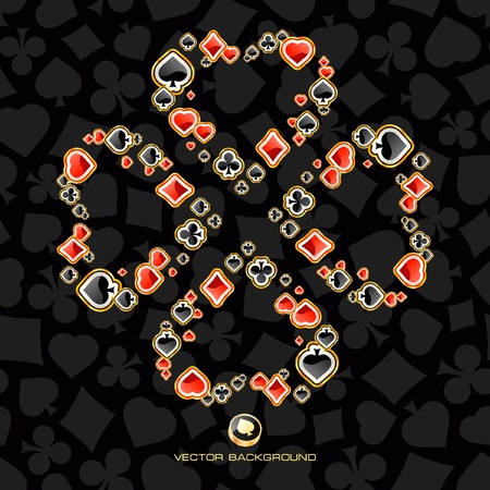 Abstract background with card suits. のイラスト素材