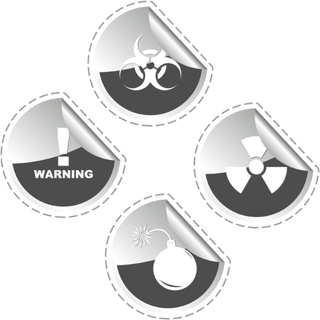 Warning sticker set. Vector template.   のイラスト素材