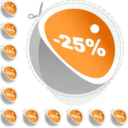 Discount label templates with different percentages  のイラスト素材