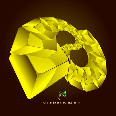 Abstract background with golden boxes    のイラスト素材