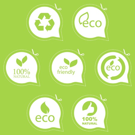 Set of eco friendly, natural and organic signs.のイラスト素材