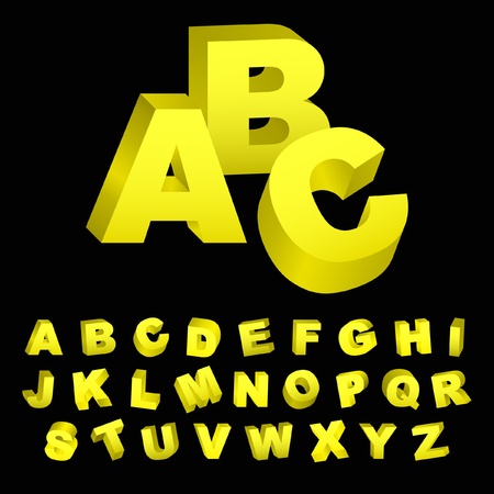 3d alphabet. Vector set.  のイラスト素材