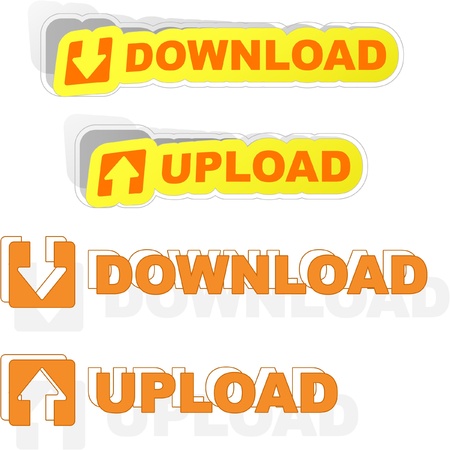 Download and uload sticker set.のイラスト素材