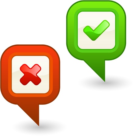 Approved and rejected buttons. Vector set.  のイラスト素材