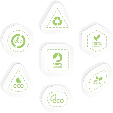 Set of eco friendly, natural and organic labels.  のイラスト素材