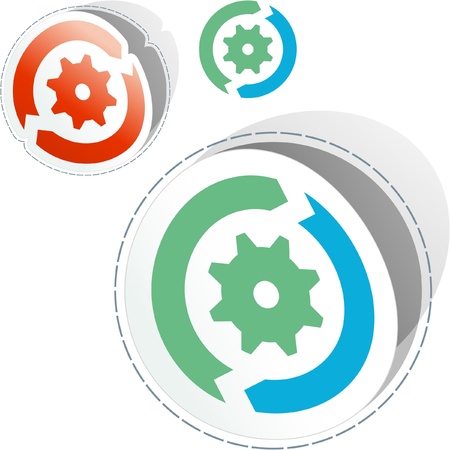 Gear vector sticker. Vector set.  のイラスト素材