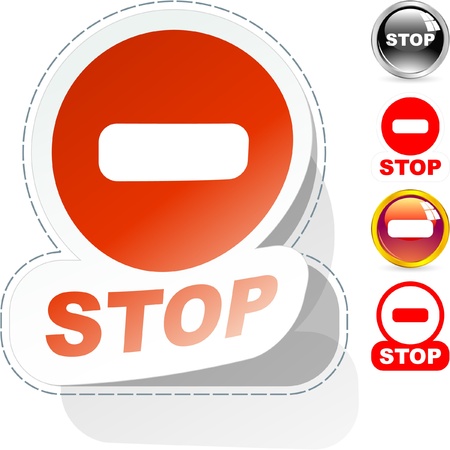 Stop button set for web.  のイラスト素材