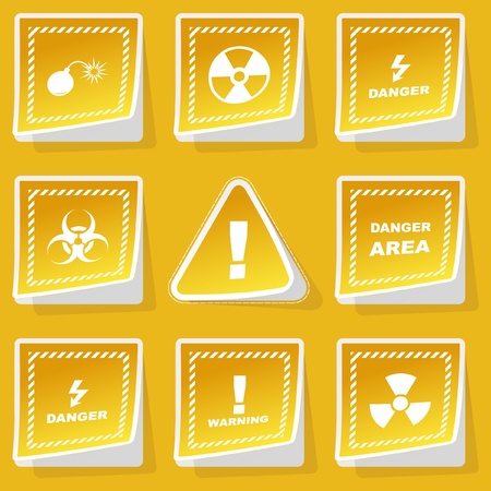 Warning vector sticker set.のイラスト素材