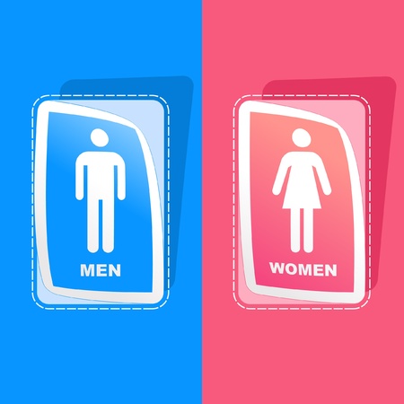 Men and women sticker set.のイラスト素材