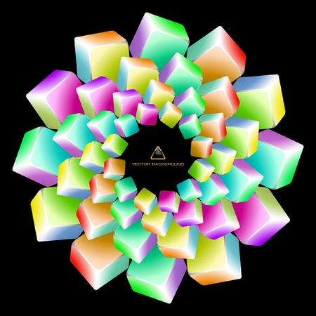 Abstract background with colorful boxes  のイラスト素材