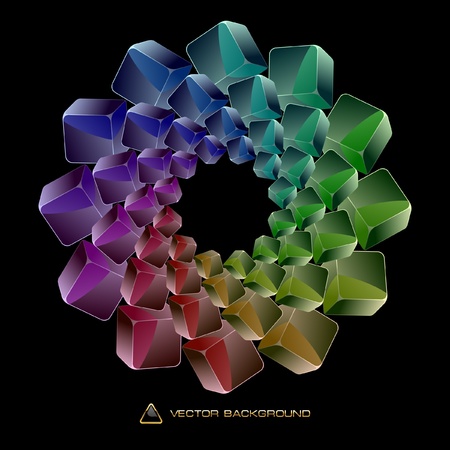 Abstract background with colorful boxes  のイラスト素材