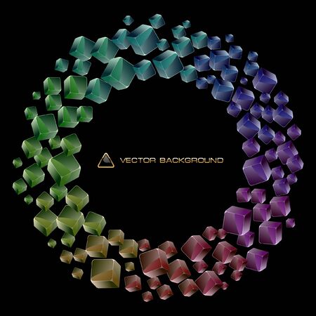 Abstract background with boxesのイラスト素材