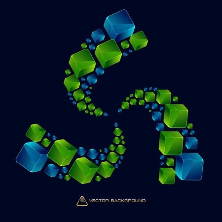 Abstract background with boxesのイラスト素材