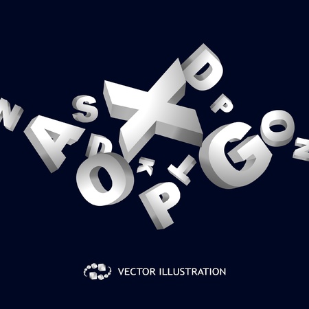 Abstract background with letter mix.