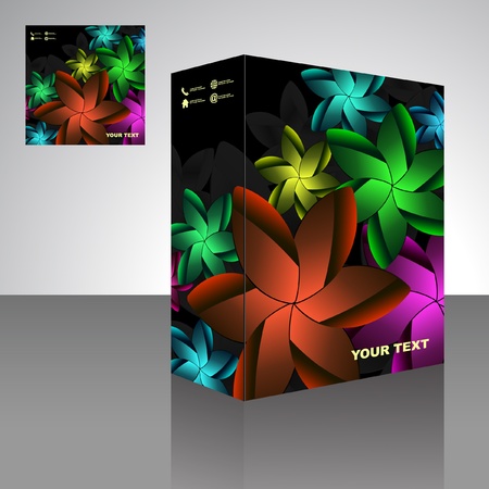 Floral packaging box. Abstract illustration.  のイラスト素材