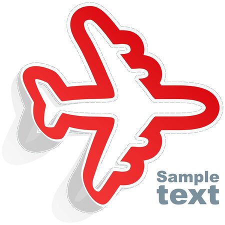 Airplane. Sticker for design. Vector illustration.のイラスト素材